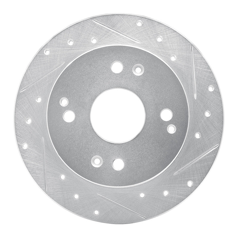 R1 Concepts R1 92-97 Acura CL Rear Right Drilled & Slotted Silver Brake Rotor