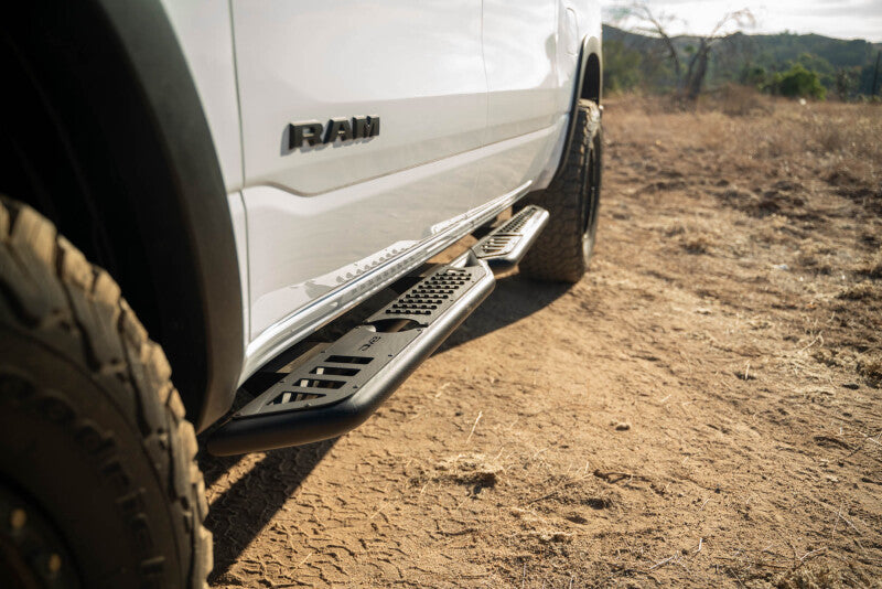 DV8 Offroad 19-25 RAM 1500 Crew Cab OE Plus Side Steps - Black Steel