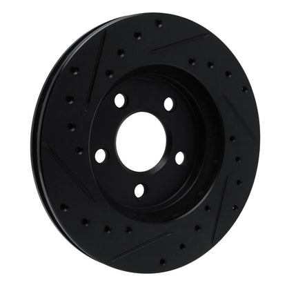 R1 Concepts R1 96-00 Chrysler Town & Country Front Right Drilled & Slotted Black Brake Rotor