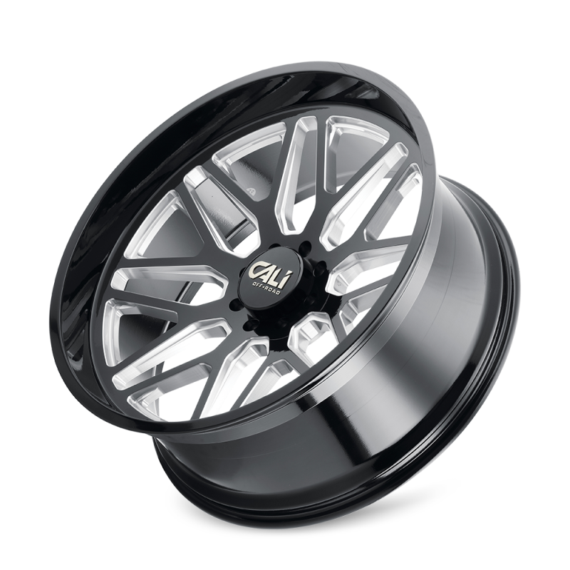 Cali Off-Road 9115 Invader 20x12 / 6x139.7 BP / -51mm Offset / 106.1mm Hub Gloss Black Milled Wheel