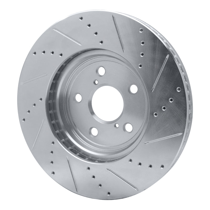 R1 Concepts R1 01-06 Lexus LS430 Front Left Drilled & Slotted Silver Brake Rotor