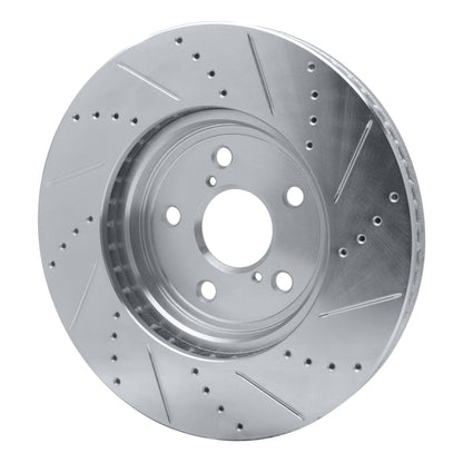 R1 Concepts R1 01-06 Lexus LS430 Front Left Drilled & Slotted Silver Brake Rotor
