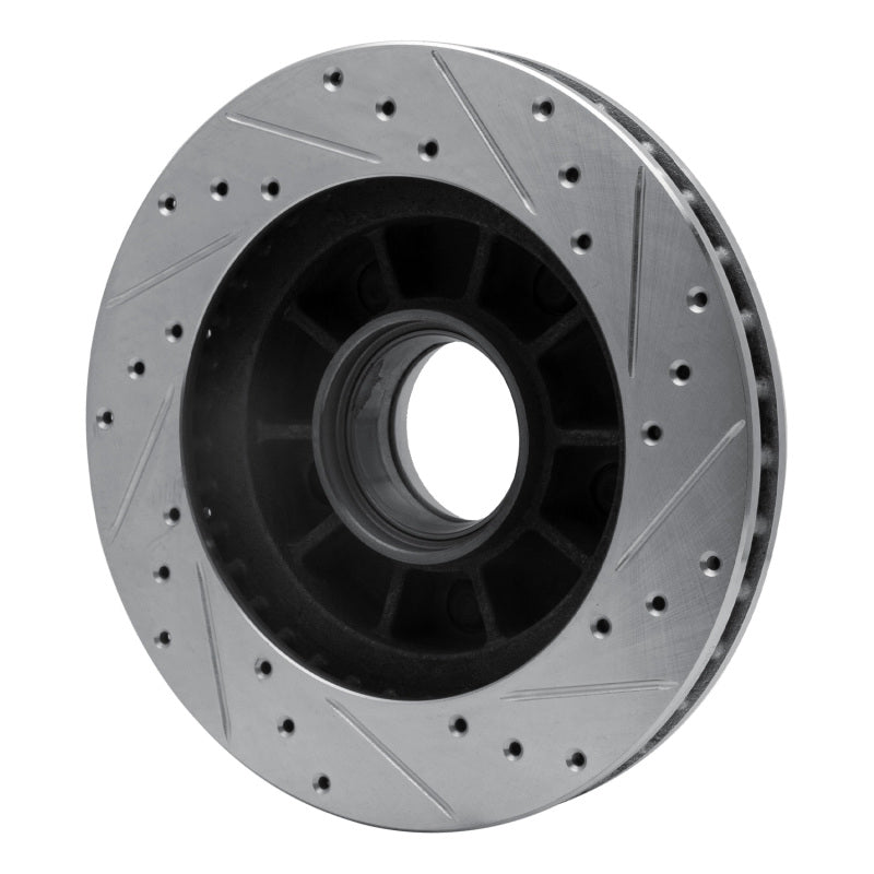 R1 Concepts R1 86-88 Ford BRONCO Front Left Drilled & Slotted Silver Brake Rotor