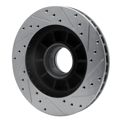 R1 Concepts R1 86-88 Ford BRONCO Front Left Drilled & Slotted Silver Brake Rotor