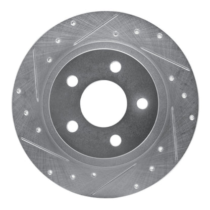 R1 Concepts R1 98-05 Buick Park Avenue Rear Left Drilled & Slotted Silver Brake Rotor