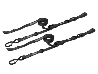 PRP Seats PRP Cam-Lock 1in.x10ft. Tie Down with Snap S Hooks and Soft Tie - Black - Pr.