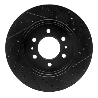 R1 Concepts R1 09-09 Ford F-150 4WD Front Left Drilled & Slotted Black Brake Rotor