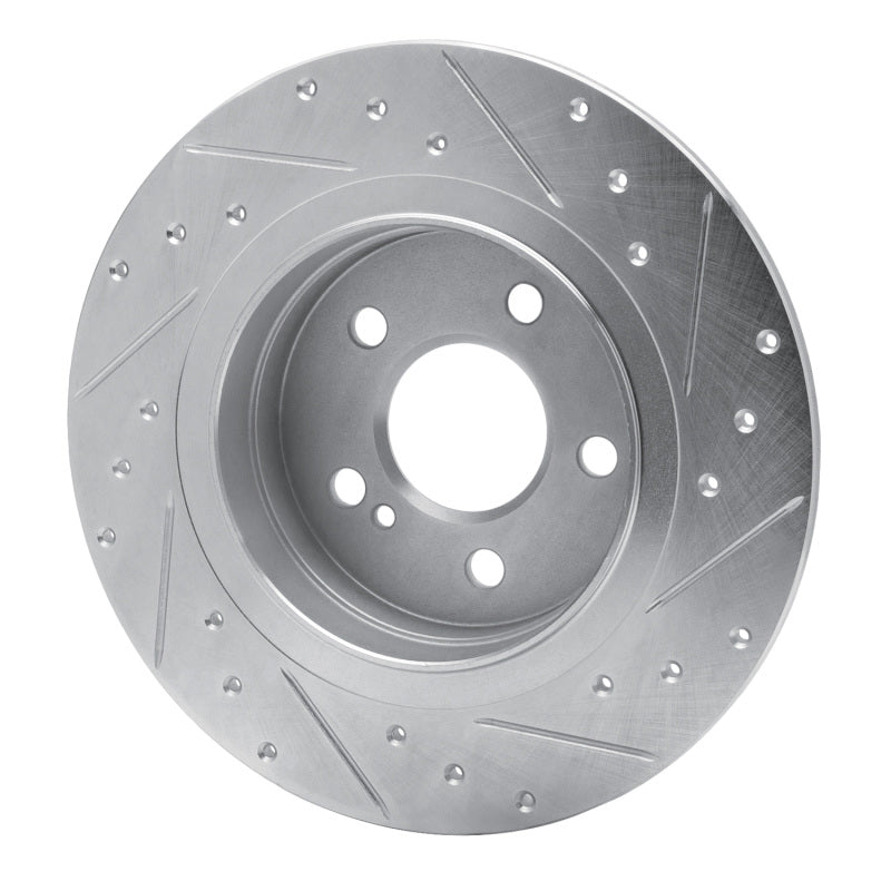 R1 Concepts R1 08-15 Mercedes-Benz C300 Sedan Rear Left Drilled & Slotted Silver Brake Rotor