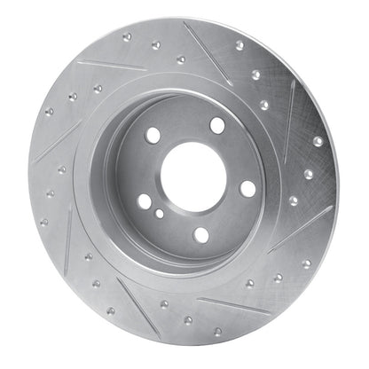 R1 Concepts R1 08-15 Mercedes-Benz C300 Sedan Rear Left Drilled & Slotted Silver Brake Rotor