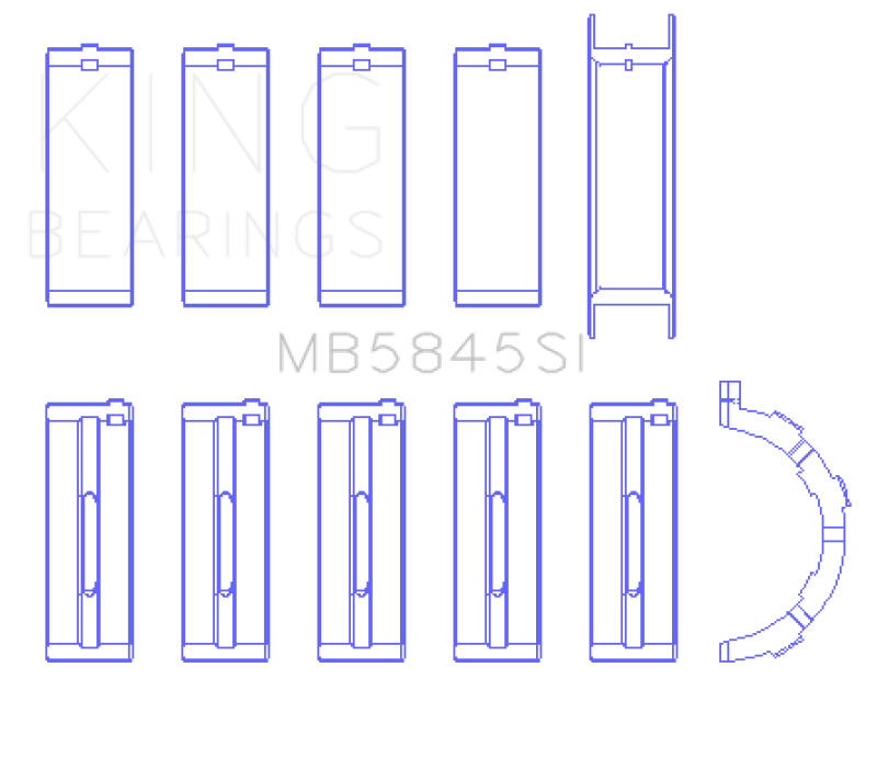 King Engine Bearings Ford Mod Motor 6.2L V8 Main Bearing Set