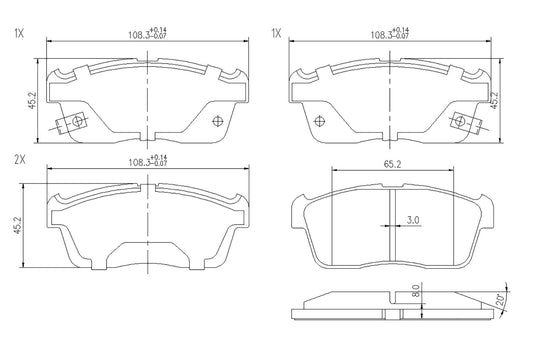BOGAP F8210160 Brake Pad Set, Disc Brake | ML Performance Car Parts