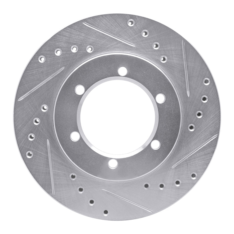 R1 Concepts R1 98-15 Nissan NP300 (Mexico) Front Right Drilled & Slotted Silver Brake Rotor