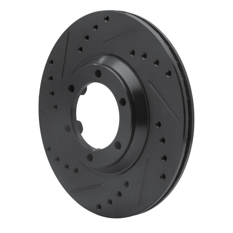 R1 Concepts R1 84-87 Isuzu Pickup Front Left Drilled & Slotted Black Brake Rotor