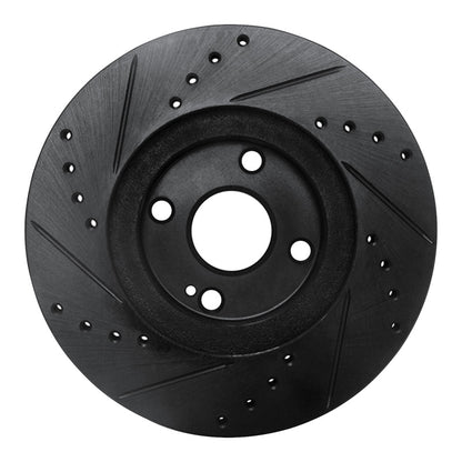 R1 Concepts R1 01-05 Mazda Miata Front Right Drilled & Slotted Black Brake Rotor