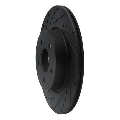 R1 Concepts R1 19-24 Infiniti QX50 Rear Left Drilled & Slotted Black Brake Rotor