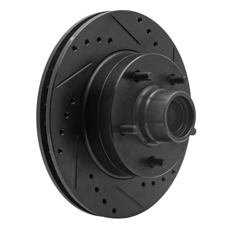 R1 Concepts R1 70-81 Buick Estate Wagon Front Right Drilled & Slotted Black Brake Rotor