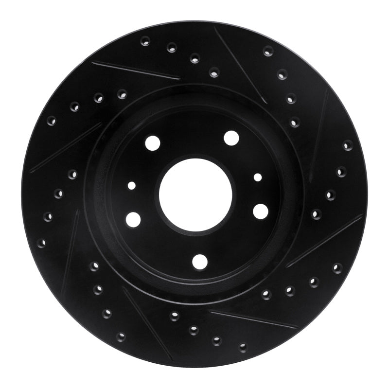 R1 Concepts R1 07-19 Suzuki SX4 Front Left Drilled & Slotted Black Brake Rotor