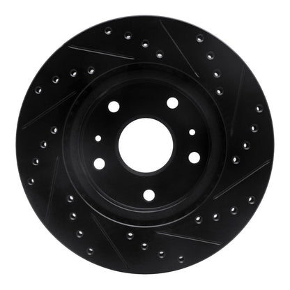 R1 Concepts R1 07-19 Suzuki SX4 Front Left Drilled & Slotted Black Brake Rotor