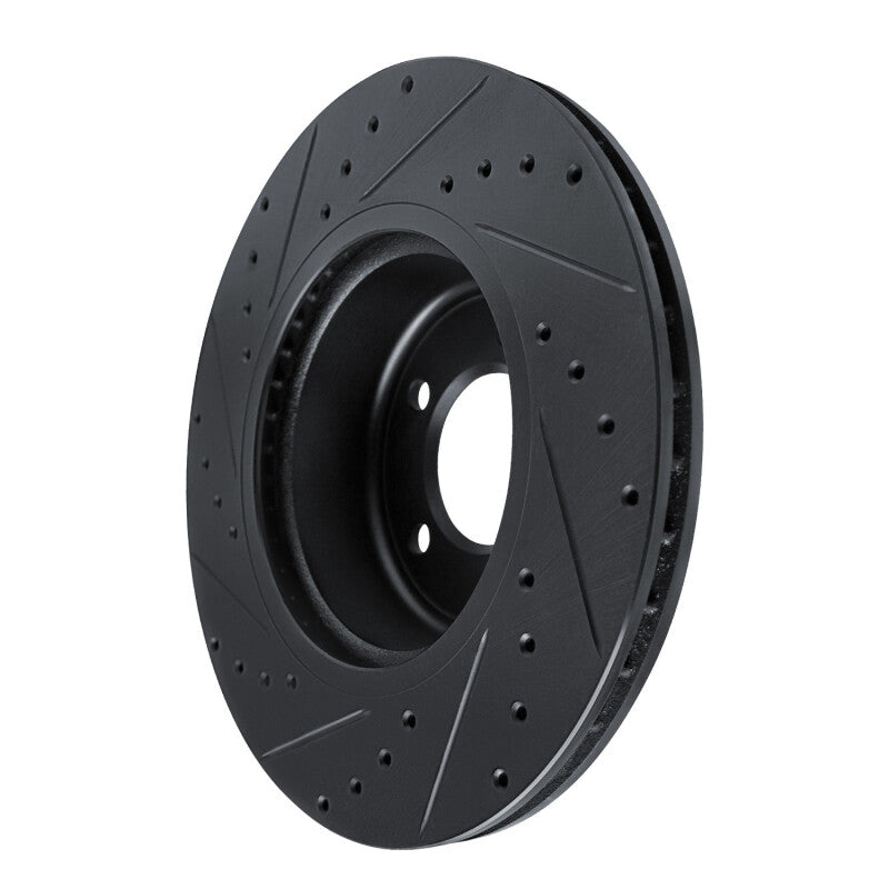 R1 Concepts R1 09-16 BMW Z4 Front Right Drilled & Slotted Black Brake Rotor