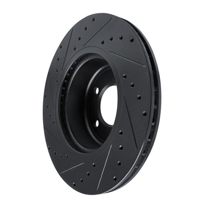 R1 Concepts R1 09-16 BMW Z4 Front Right Drilled & Slotted Black Brake Rotor