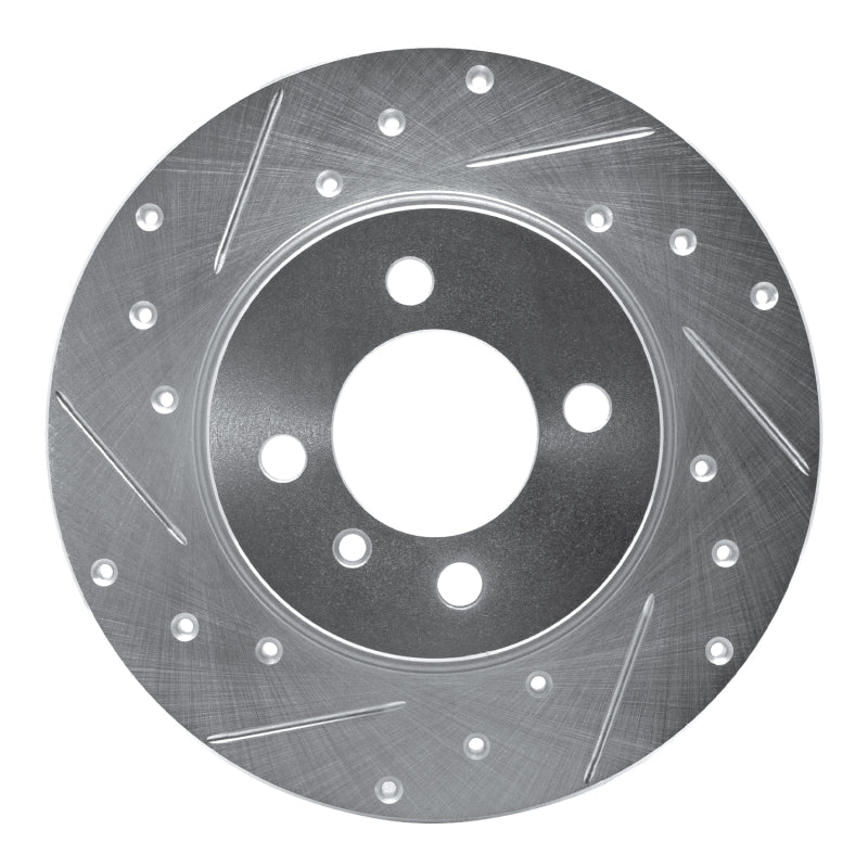 R1 Concepts R1 84-85 BMW 318I Front Left Drilled & Slotted Silver Brake Rotor