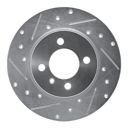 R1 Concepts R1 84-85 BMW 318I Front Left Drilled & Slotted Silver Brake Rotor