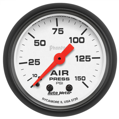 Autometer Phantom 52mm 0-150 PSI Mechanical Air Pressure Gauge
