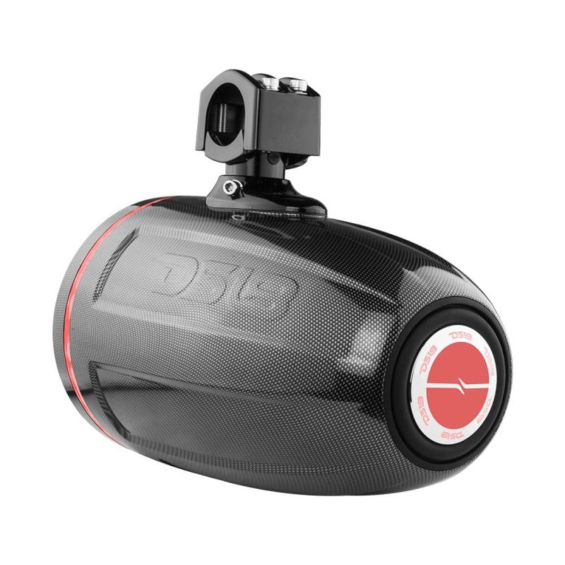 DS18 Marine And Psports Towers With Built In 8in 1in Driver 180 Watts RMS RGB LEDs Blk Crbn Fiber