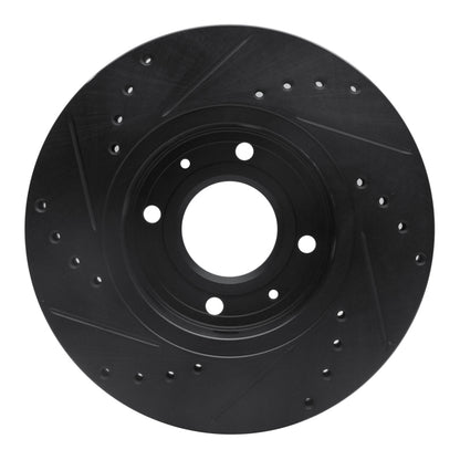 R1 Concepts R1 00-04 Volvo V40 Front Right Drilled & Slotted Black Brake Rotor
