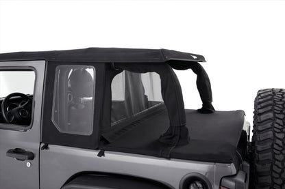 Bestop 18-26 Jeep Wrangler JL 2-Door Halftop Conversion Kit (Premium Black Twill)