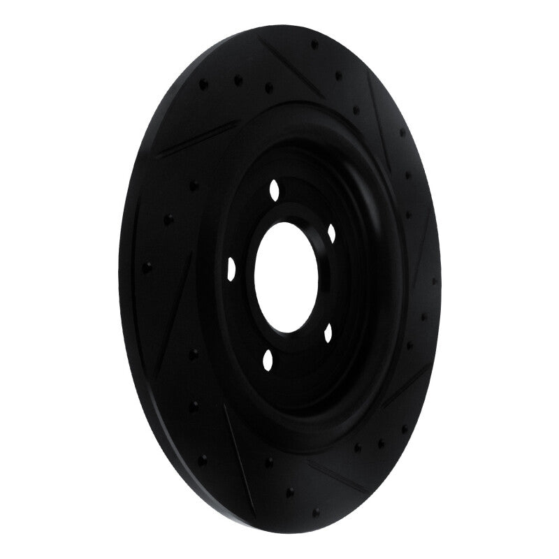 R1 Concepts R1 20-25 Ford Explorer Rear Right Drilled & Slotted Black Brake Rotor
