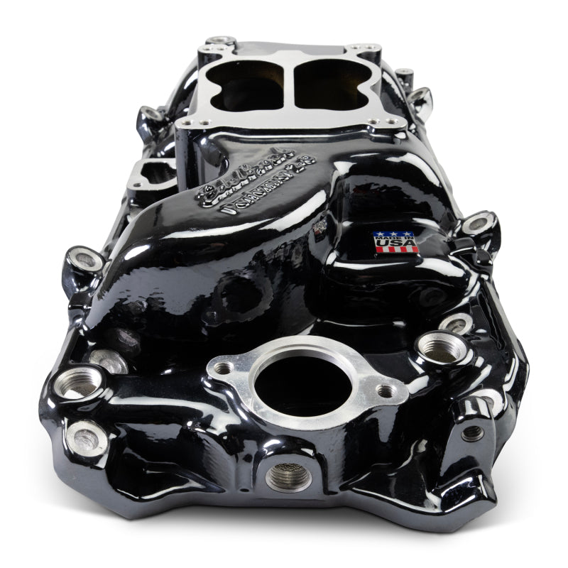 Edelbrock 65-90 BB Chevy Oval Port Heads Performer 2-O Manifold - Black Plasma