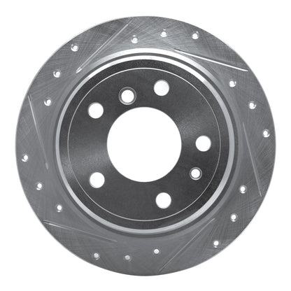 R1 Concepts R1 81-86 BMW 733I Rear Left Drilled & Slotted Silver Brake Rotor
