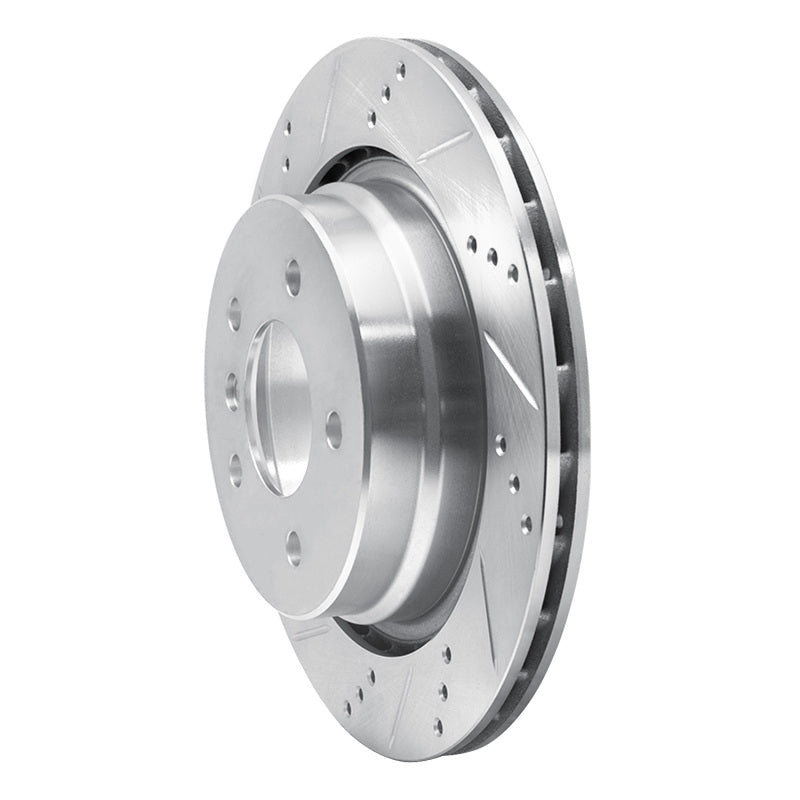R1 Concepts R1 95-02 BMW Z3 Right Rear Drilled & Slotted Silver Brake Rotor
