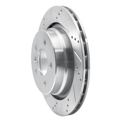 R1 Concepts R1 95-02 BMW Z3 Right Rear Drilled & Slotted Silver Brake Rotor