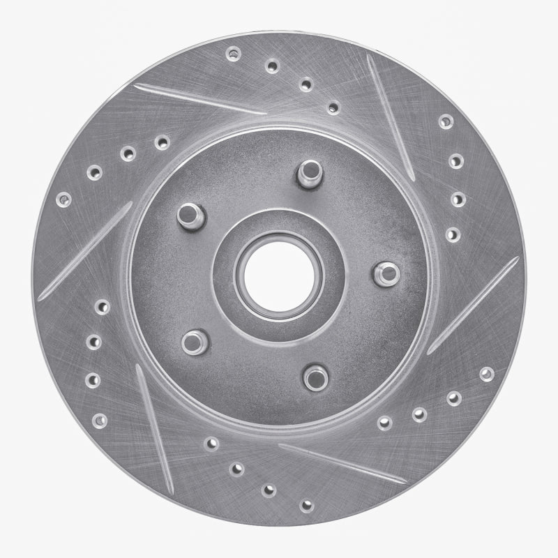 R1 Concepts R1 84-87 Lincoln CONTINENTAL Front Right Drilled & Slotted Silver Brake Rotor