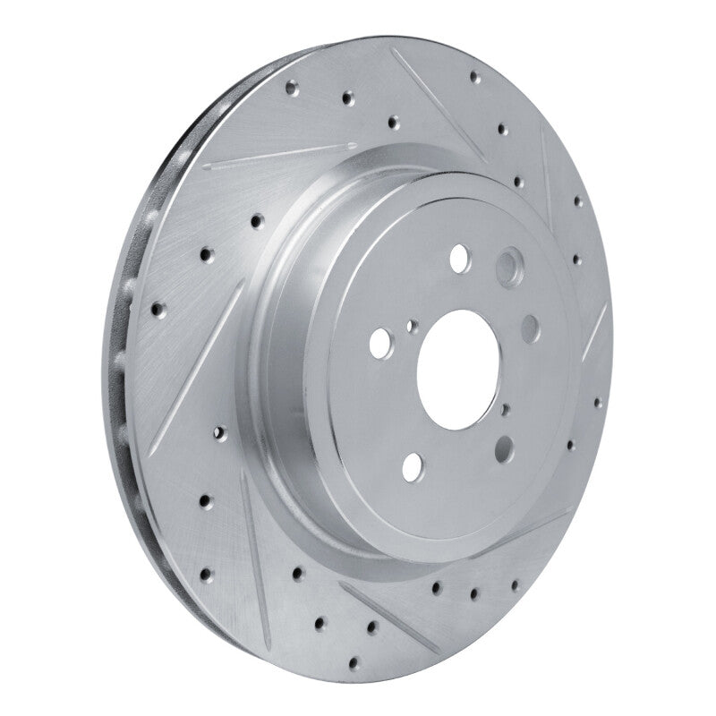 R1 Concepts R1 08-14 Lexus IS F Rear Right Drilled & Slotted Silver Brake Rotor