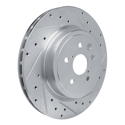 R1 Concepts R1 08-14 Lexus IS F Rear Right Drilled & Slotted Silver Brake Rotor