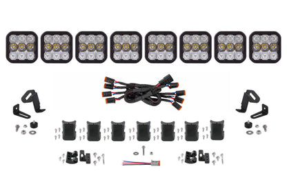 Diode Dynamics SS5 Sport Universal CrossLink 8-Pod Lightbar - White Combo