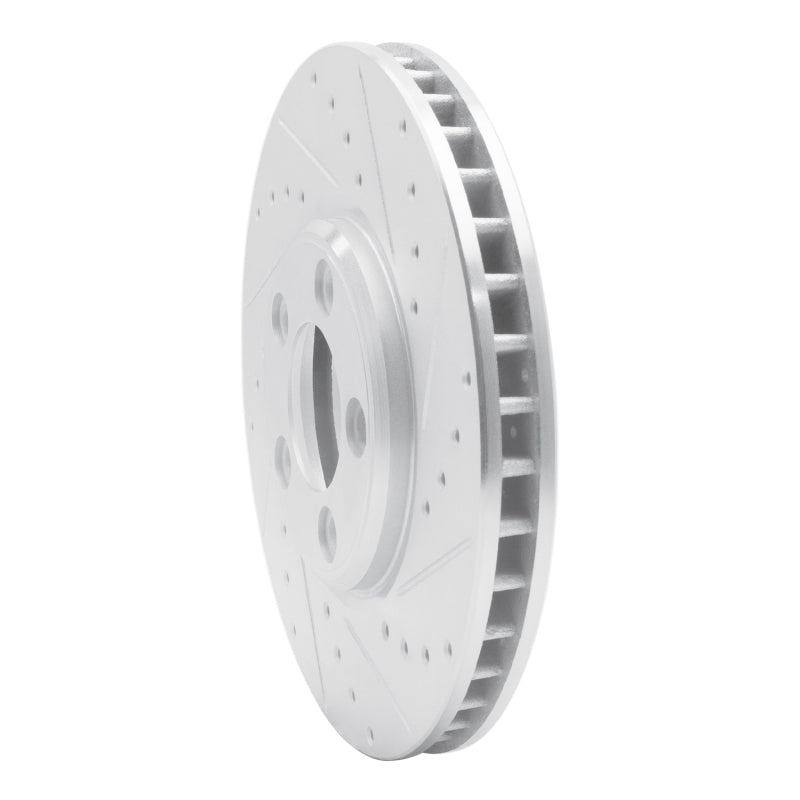 R1 Concepts R1 00-06 Ford Thunderbird Front Right Drilled & Slotted Silver Brake Rotor