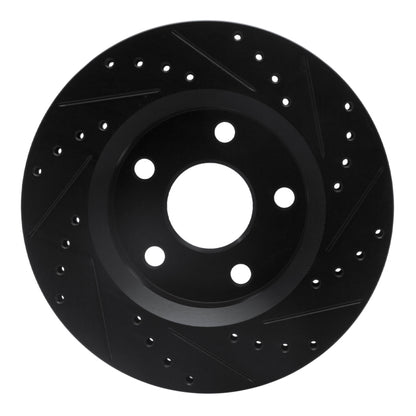 R1 Concepts R1 07-18 Jeep Wrangler Front Left Drilled & Slotted Black Brake Rotor