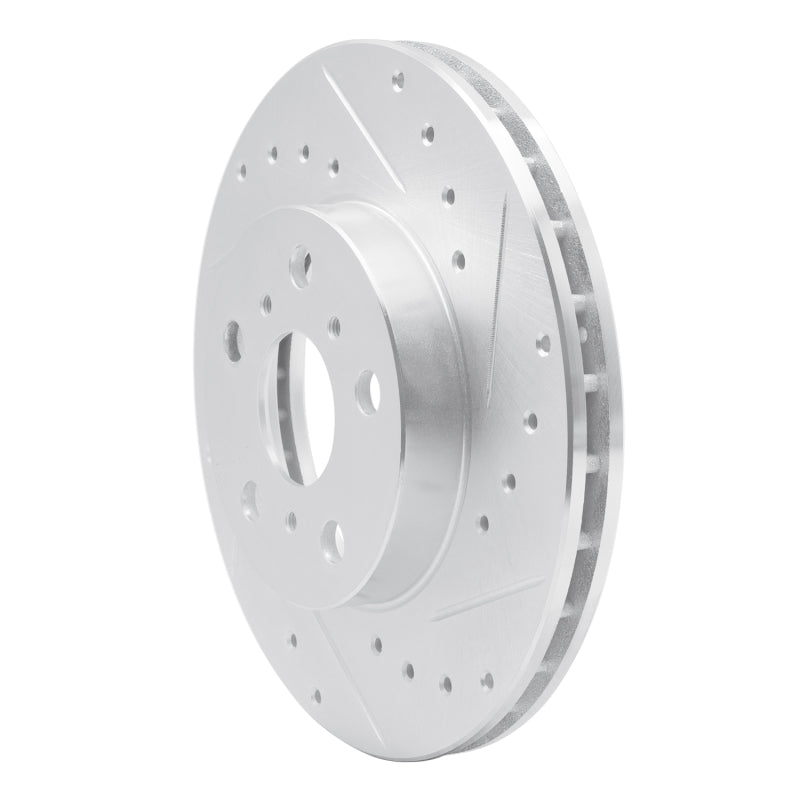 R1 Concepts R1 90-91 Toyota Celica Front Right Drilled & Slotted Silver Brake Rotor