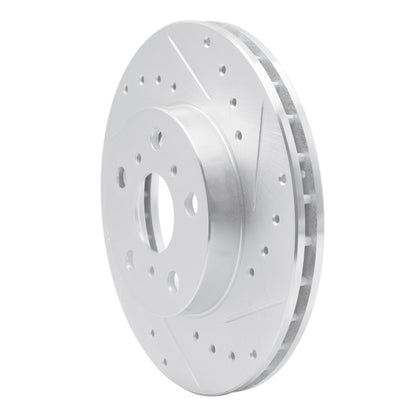 R1 Concepts R1 90-91 Toyota Celica Front Right Drilled & Slotted Silver Brake Rotor