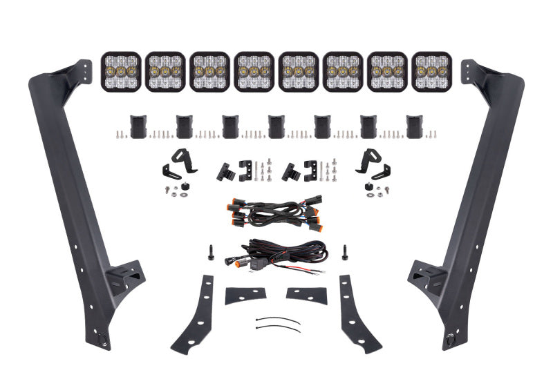 Diode Dynamics Jeep JK SS5 Sport CrossLink Windshield - White Combo Lightbar Kit