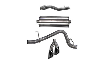 CORSA Performance Corsa 2015-2020 GMC Yukon XL 1500 5.3L V8 3in Cat-Back Single Side Exit Twin 4in Black Tips
