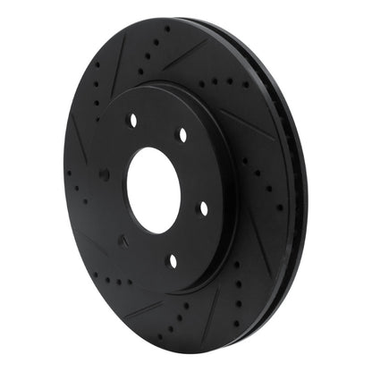 R1 Concepts R1 04-05 Infiniti QX56 Front Left Drilled & Slotted Black Brake Rotor
