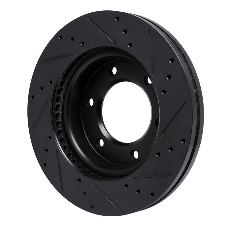 R1 Concepts R1 19-25 Ford BRONCO Front Left Drilled & Slotted Black Brake Rotor
