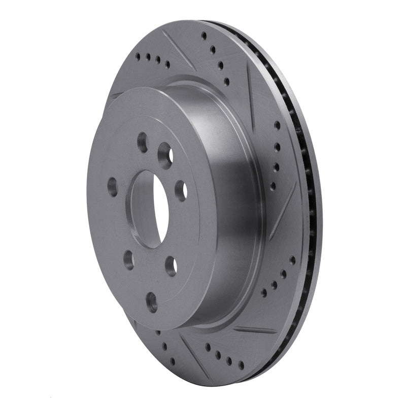 R1 Concepts R1 08-12 Land Rover LR2 Rear Right Drilled & Slotted Silver Brake Rotor