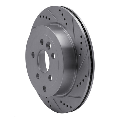 R1 Concepts R1 08-12 Land Rover LR2 Rear Right Drilled & Slotted Silver Brake Rotor