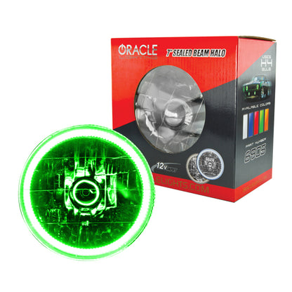 ORACLE Lighting Oracle Pre-Installed Lights 7 IN. Sealed Beam - Green Halo